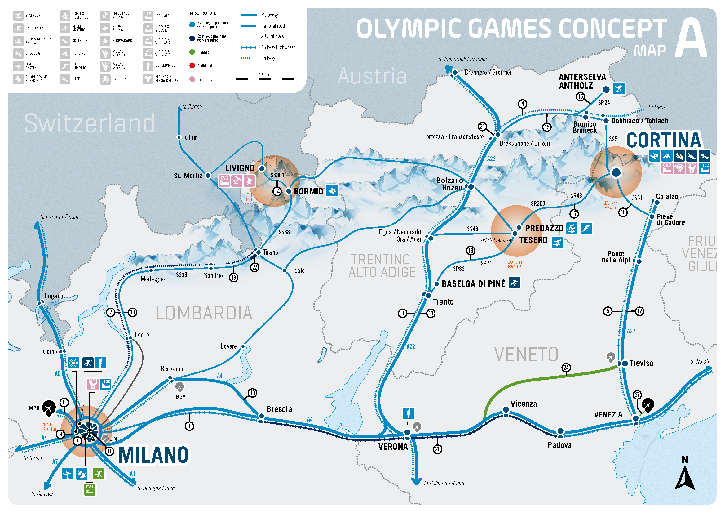 План олимпийских объектов Игр-2026 (кликабельно)