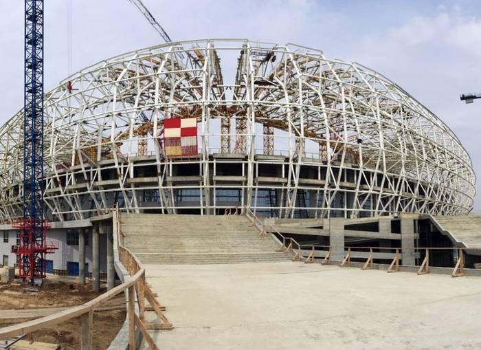 Завершен монтаж кровельных консолей «Мордовия Арены»